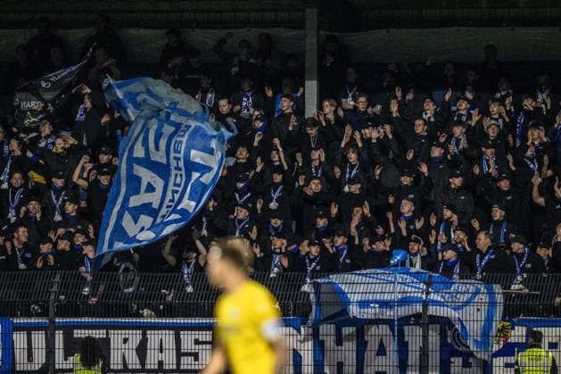 EINDHOVEN , 03-04-2026 , Jan Louwers Stadium , season 2025 2026 , Dutch Keukenkampioendivisie football , FC Eindhoven - De Graafschap , Picture shows supporters De Graafschap during the match FC Eindhoven - De Graafschap Eindhoven - Graafschap  x202818913x Copyright: