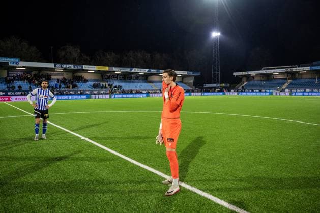 EINDHOVEN , 03-04-2026 , Jan Louwers Stadium , season 2025 2026 , Dutch Keukenkampioendivisie football , FC Eindhoven - De Graafschap , Picture shows FC Eindhoven keeper Jort Borgmans after the match FC Eindhoven - De Graafschap (2-2) Eindhoven - Graafschap  x202820135x Copyright: