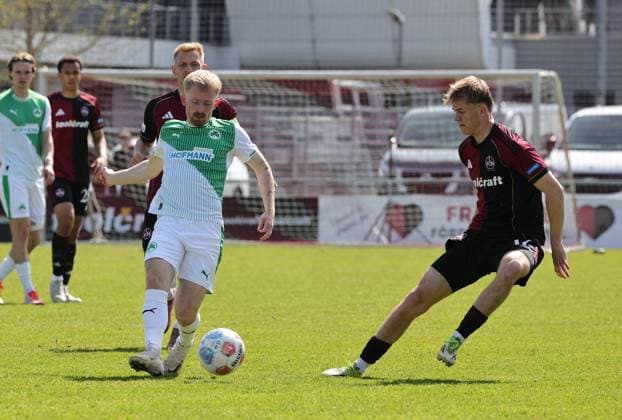 06 04 2026 Soccer Season 2025 2026 Regionalliga Bayern 27 Matchday 1 FC Nürnberg FCN II Club SpVgg Greuther Fürth II Kleeblatt U23 DaMa xdaxmax Jomaine Consbruch 11, SpVgg Greuther Fürth II Eric Porstner 16, 1 FC Nürnberg FCN II