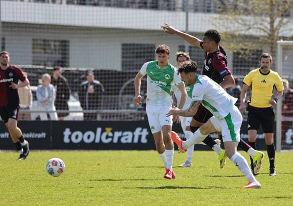 06 04 2026 Soccer Season 2025 2026 Regionalliga Bayern 27 Matchday 1 FC Nürnberg FCN II Club SpVgg Greuther Fürth II Kleeblatt U23 DaMa xdaxmax Noah König Koenig 4, SpVgg Greuther Fürth II Noah Maboulou 37, 1 FC Nürnberg FCN II