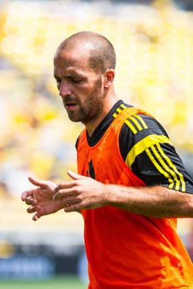 June 29, 2014 - Columbus, OH, United States of America - June 29, 2014 - Columbus Crew forward Federico Higuain (10) warming up to be subbed in during the makeup MLS, Fussball Herren, USA soccer match between FC Dallas and Columbus Crew at Columbus Crew Stadium, in Columbus OH. The match on June 28, 2014 was postponed due to a fan being struck by lightning. The match ended in a 0 to 0 score. .Dorn Byg CSM Copyright: xDornxBygx