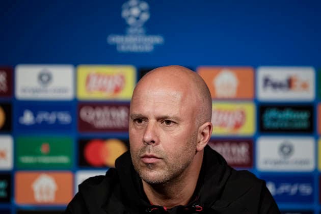 Paris, France April 7 Liverpool Head Coach Arne Slot talks during the press conference of Liverpool FC at Parc des Princes on April 7, 2026 in Paris, France Photo by JustPictures Paris Parc des Princes France Copyright: x x2026xEurasiaxSportxImagesx jp-en-EuSpIm-AB6_Liverpool_Pressconf_07Apr2026_PR587
