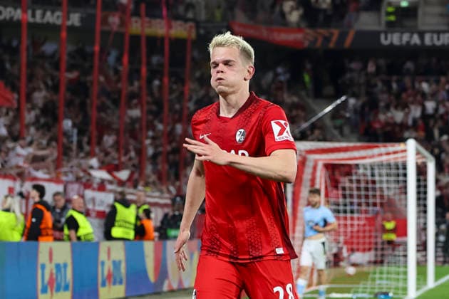 Matthias Ginter SC Freiburg, 28 , Germany, Soccer, UEFA Europa League, Quarterfinals, 2025 2026, SC Freiburg vs Celta Vigo, 09 04 2026, Freiburg im Breisgau Europa Park Stadion Stadion am Deutschland Copyright: xGrantxHubbsx