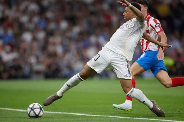 Kylian Mbappe Real Madrid CF controls the ball during the LaLiga EA Sports match between Real Madrid v Girona FC at Santiago BernabÃ u on April 10, 2026 in Madrid, Spain Photo by Manu Reino DeFodi Images