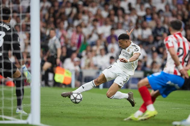 Kylian Mbappe Real Madrid CF controls the ball during the LaLiga EA Sports match between Real Madrid v Girona FC at Santiago BernabÃ u on April 10, 2026 in Madrid, Spain Photo by Manu Reino DeFodi Images
