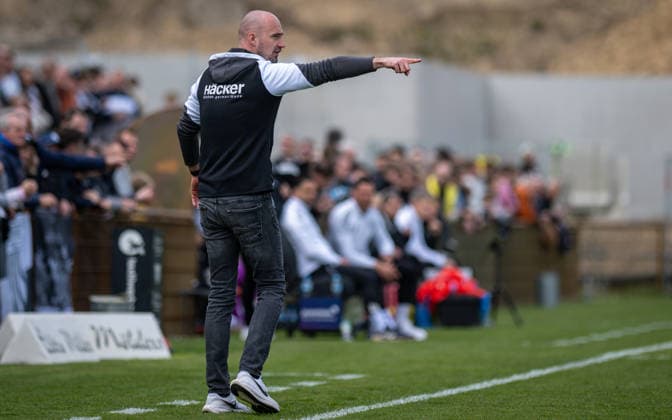 Soccer, Season 2025 2026, Regionalliga West, 11 04 2026, Matchday 29, Men, 1 FC Bocholt black vs SV Roedinghausen green Lars Fleischer Coach SV Roedinghausen , Bocholt Stadion am Huenting Nordrhein Westfalen Germany 260411_fb_1fc-bocholt_sv-roedinghausen_50889
