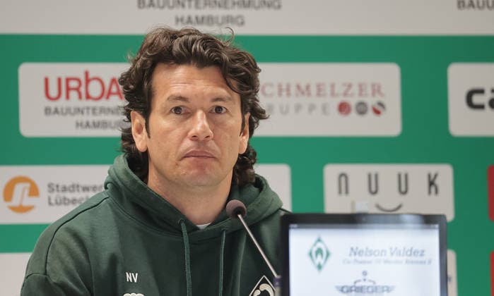 Nelson Valdez, Co Coach Werder Bremen U23 in the PK Football, Men, Season 2025 2026, RL Nord, VfB Luebeck vs SV Werder Bremen II, 1 1 DFL REGULATIONS PROHIBIT ANY USE OF PHOTOGRAPHS AS IMAGE SEQUENCES AND OR QUASI VIDEO