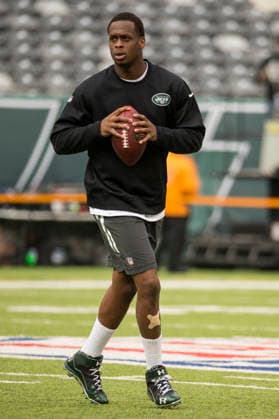 October 26, 2014: New York Jets quarterback Geno Smith (7) in action during warm-ups prior to the NFL, American Football Herren, USA game between the Buffalo Bills and the New York Jets at MetLife Stadium in East Rutherford, New Jersey. (Christopher Szagola Cal Media) Copyright: xChrisxSzagolax