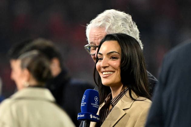 15 04 2026, xemx, Football UEFA Champions League, FC Bayern Muenchen Real Madrid v l Marcel Reif and Valentina Maceri DFL DFB REGULATIONS PROHIBIT ANY USE OF PHOTOGRAPHS as IMAGE SEQUENCES and or QUASI VIDEO Muenchen