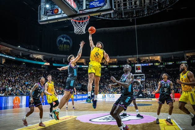 Basketball Berlin 20 04 2026 Season 2025 2026 EasyCredit BBL 1 Bundesliga Men, Men Alba Berlin Telekom Baskets Bonn Jack Kayil Alba Berlin, No 07