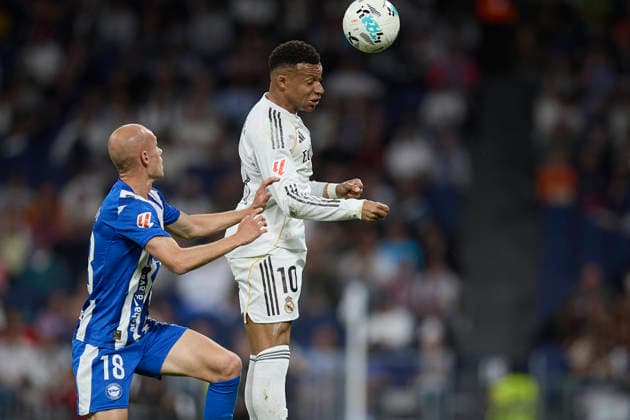 Kylian Mbappe Real Madrid CF controls the ball during the LaLiga EA Sports match between Real Madrid v CD AlavÃ s at Santiago BernabÃ u on April 21, 2026 in Madrid, Spain Photo by Manu Reino DeFodi Images