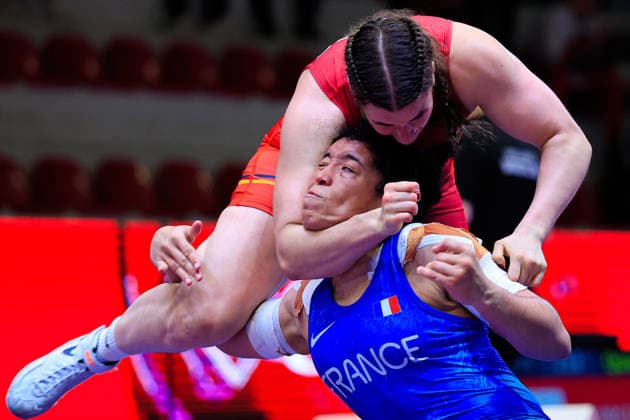Senior Wrestling European Championships 2026 76kg WW Kendra Augustine Jocelyne Dacher FRA df Jennifer Roesler GER Copyright: xKostadinxAndonovx xUnitedxWorldxWrestlingx Kostadin Andonov United World Wrestling