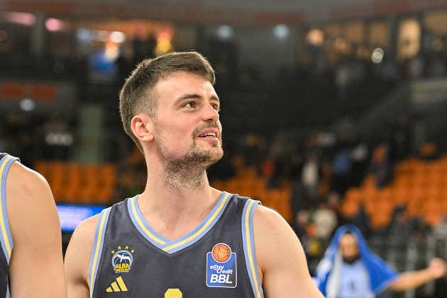 GER, BBL, ratiopharm Ulm vs Alba Berlin 22 04 2026, ratiopharm arena, Neu Ulm, GER, BBL, ratiopharm Ulm vs Alba Berlin, pictured Jonas Mattisseck Berlin, 9 nordphotoxGmbHx xHafner nph00200
