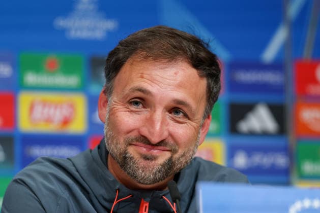 Jose Barcala FC Bayern Muenchen, Head coach at the press conference, GER, International press conference, FC Bayern Muenchen, Football, UEFA Womens Champions League, semi-final, first leg, 2025 2026 season, 24 04 2026, GER, International press conference, FC Bayern Muenchen, Football, UEFA Womens Champions League, semi-final, first leg, 2025 2026 season, 24 04 2026 Muenchen Copyright: xEibner-Pressefoto JennixMaulx EP_JML