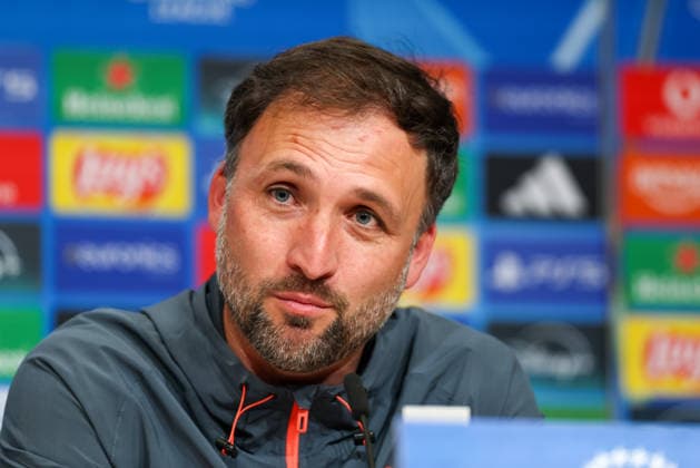 Jose Barcala FC Bayern Muenchen, Head coach at the press conference, GER, International press conference, FC Bayern Muenchen, Football, UEFA Womens Champions League, semi-final, first leg, 2025 2026 season, 24 04 2026, GER, International press conference, FC Bayern Muenchen, Football, UEFA Womens Champions League, semi-final, first leg, 2025 2026 season, 24 04 2026 Muenchen Copyright: xEibner-Pressefoto JennixMaulx EP_JML