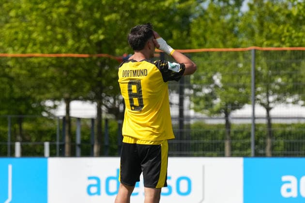 Sunday, 26 04 2026 Season 2025 2026 U17 Round of 16 German Championship at BVB Fußballpark Hohenbuschei, Dortmund, Germany BV Borussia Dortmund U17 VfL Borussia Mönchengladbach U17 Ioannis Christos Kostoglou BVB