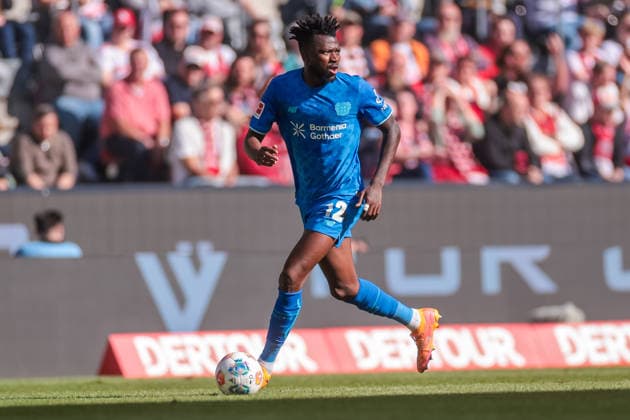 25 04 2026, 31 Matchday in 1 Soccer Bundesliga, 1 FC Köln Bayer 04 Leverkusen Edmond Tapsoba Bayer 04 Leverkusen Köln RheinEnergie Stadion NRW Germany xRHR PHOTO DEx Copyright: DennisxEwert RHR-FOTOx RHR-FOTO DE