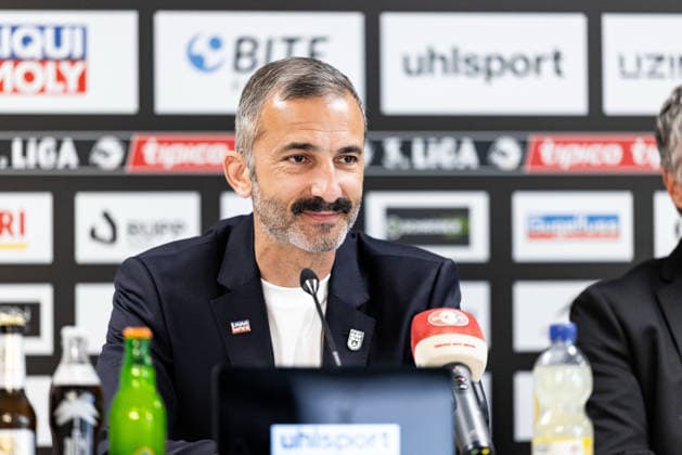 Soccer, Season 2025 2026, 3 Liga, Press room Donaustadion, Presentation press conference of the new sports director Murat Isik at SSV Ulm 1846 Soccer, 29 04 2026 29 04 2026, Soccer, Season 2025 2026, 3 Liga, Press room Donaustadion, Presentation press conference of the new sports director Murat Isik at SSV Ulm 1846 soccer, cropped single image portrait portrait Murat Isik SSV Ulm 1846 soccer photo Lucca Fundel Ulm Donaustadion press room Baden Württemberg Germany
