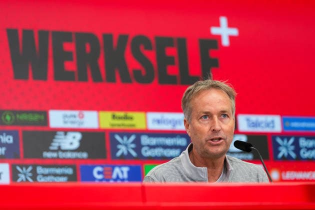 30 04 2026, xydrx, Football, Press conference Bayer 04 Leverkusen with head coach Kasper Hjulmand before the Bundesliga home match against RB Leipzig, season 2025 2026 DFB regulations prohibit any use of photographs as image sequences and or quasi video Copyright: HMBxMedia YannisxDreimann