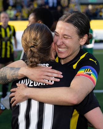 260501 Anna Anvegard and Tabitha Michelle Tindell of Häcken celebrate after the UEFA Women s Europa Cup final between Häcken and Hammarby on May 1, 2026 in Göteborg Photo Michael Erichsen BILDBYRAN COP 89 DS0574 bbeng dam europa cup football fotball fotboll hammarby häcken soccer uefa womens europa cup jubel  Copyright: MICHAELxERICHSEN BB260501MI185