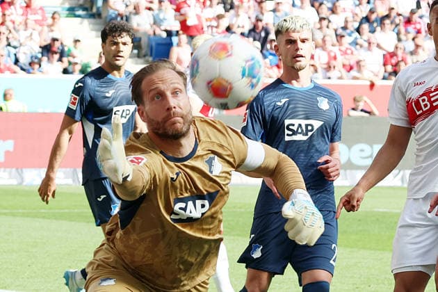 02 05 2026, xrekx, Soccer 1 Bundesliga, TSG 1899 Hoffenheim VfB Stuttgart v l Oliver Baumann TSG 1899 Hoffenheim DFL DFB REGULATIONS PROHIBIT ANY USE OF PHOTOGRAPHS as IMAGE SEQUENCES and or QUASI VIDEO Sinsheim
