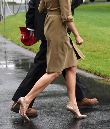 September 2, 2017 - Washington, District of Columbia, United States of America - United States President Donald J. Trump walks with first lady Melania Trump prior to their Marine One departure from the White House September 2, 2017 in Washington, DC. The President and first lady are traveling to Texas to visit individuals impacted by Hurricane Harvey. .Credit: Olivier Douliery Pool via CNP Copyright: xOlivierxDoulieryx