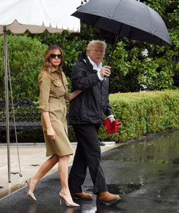 September 2, 2017 - Washington, District of Columbia, U.S. - President DONALD TRUMP and first lady MELANIA TRUMP walk Marine One departure from the White House. The President and first lady are traveling to Texas to visit individuals impacted by Hurricane Harvey. Copyright: xOlivierxDoulieryx