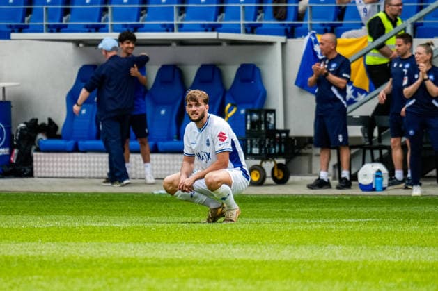 03 05 2026, xdaymx, Soccer 2 Bundesliga, Karlsruher SC SV Darmstadt 98 Killian Corredor SV Darmstadt 98 disappointed after the defeat in Karlsruhe DFL DFB REGULATIONS PROHIBIT ANY USE OF PHOTOGRAPHS as IMAGE SEQUENCES and or QUASI VIDEO Karlsruhe