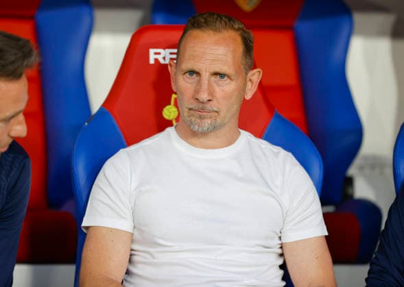 Basel, Switzerland May 02, 2026 Brack Super League FC Basel 1893 FC Thun, FCB, with FC Thun Coach Mauro Lustrinelli Brack Super League FC Basel 1893 FC Thun