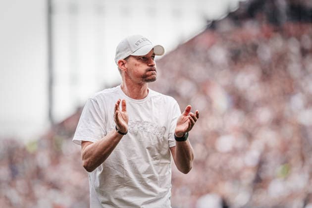 Soccer Men Season 2025 2026 Soccer Bundesliga 32 Matchday FC St Pauli vs 1 FSV Mainz 05 03 05 2026 Alexander Blessin Coach, FC St Pauli Hamburg Millerntor Stadion Hamburg Germany