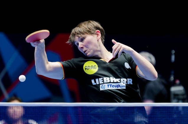 Nina Mittelham, Germany, ttc berlin eastside, in the round of 32 against Malaysia at the World Team Table Tennis Championships in London at OVO Arena Wembley Nina Mittelham, Germany, ttc berlin eastside, winner Europe Top 16 2021, European Championship runner-up 2022 and European Championship third 2024, on May 4 at OVO Arena Wembley at the World Team Table Tennis Championships in London in the final round of the round of 32 against Malaysia against Chang Li Sian London OVO Arena Wembley London England