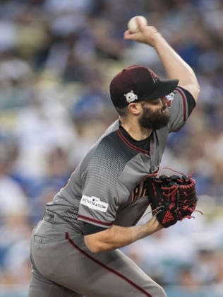 October 7, 2017 - Los Angeles, California, U.S - Starting pitcher, Robbie Ray 38 of the Arizona Diamondbacks during Game 2 of the NLDS against the Los Angeles Dodgers on Saturday October 7, 2017 at Dodger Stadium in Los Angeles, California. Copyright: xJavierxRojasx