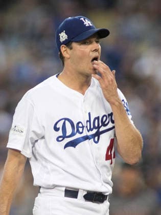 October 7, 2017 - Los Angeles, California, U.S - Starting pitcher, Rich Hill 44 of the Los Angeles Dodgers during Game 2 of the NLDS against the Arizona Diamondbacks on Saturday October 7, 2017 at Dodger Stadium in Los Angeles, California. Copyright: xJavierxRojasx