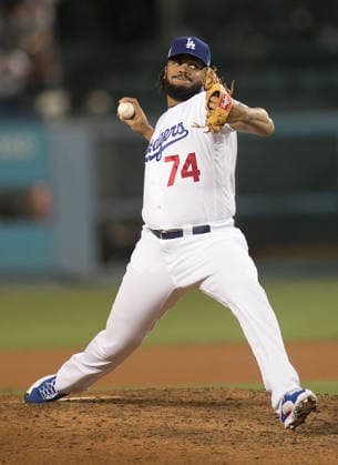 October 7, 2017 - Los Angeles, California, U.S - Relief pitcher, Kenley Jansen 74 of the Los Angeles Dodgers during Game 2 of the NLDS against the Arizona Diamondbacks on Saturday October 7, 2017 at Dodger Stadium in Los Angeles, California. Dodgers defeat Diamondbacks, 8-5. Copyright: xJavierxRojasx