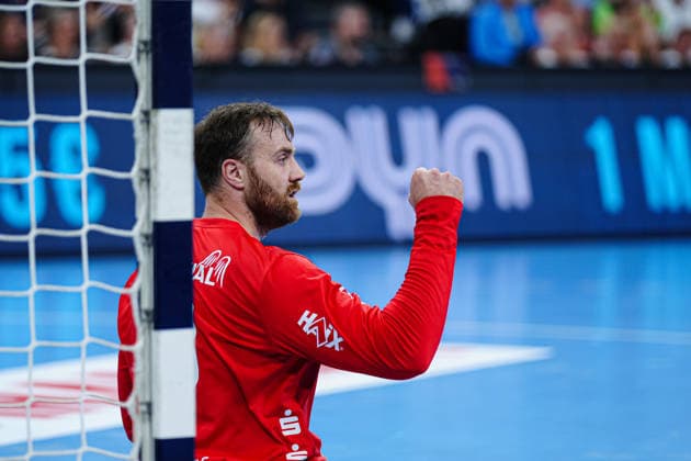 Cheering after Andreas Wolffs save THW Kiel, 33 GER, THW Kiel vs RK Nexe, Handball, EHF European League, Quarter-final, second leg, 2025 2026 season, 05 05 2026 GER, THW Kiel vs RK Nexe, Handball, EHF European League, Quarter-final, second leg, 2025 2026 season, 05 05 2026 Kiel Copyright: xEibner-Pressefoto MarcelxvonxFehrnx EP_MFN