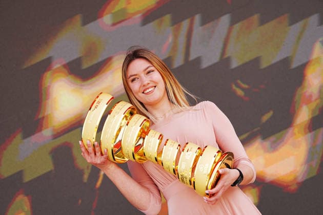 The trophy (trofeo senza fine) during Stage 1 of the Giro d™Italia, from Nessebar to Burgas, Bulgaria, Friday, May 8, 2026.  Copyright: xGianxMattiaxD Alberto LaPressex