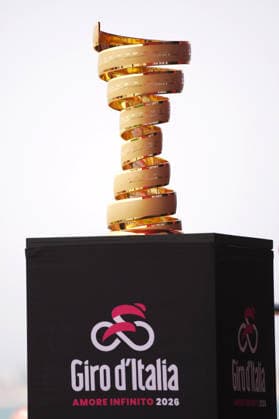 The trophy (trofeo senza fine) during Stage 1 of the Giro d™Italia, from Nessebar to Burgas, Bulgaria, Friday, May 8, 2026.  Copyright: xMarcoxAlpozzi LaPressex