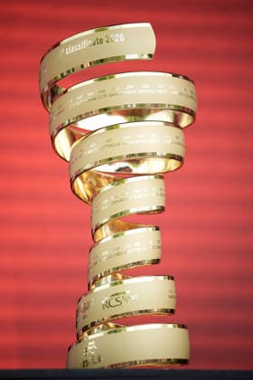 The trophy (trofeo senza fine) during Stage 2 of the Giro d™Italia, from Burgas to Veliko Tarnovo, Bulgaria, Saturday, May 9, 2026.  Copyright: xMarcoxAlpozzi LaPressex