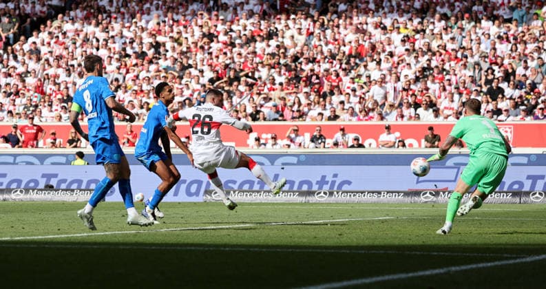 09 05 26 VfB Stuttgart Bayer 04 Leverkusen Germany, Stuttgart, 09 05 2026, Football, Bundesliga, Season 2025 2026, VfB Stuttgart Bayer 04 Leverkusen Deniz Undav VfB Stuttgart Goal 3 1 Undav