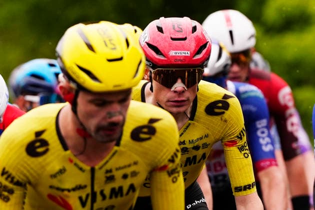 DenmarkÕs Jonas Vingegaard Hansen of Team Visma Lease A Bike during Stage 2 of the Giro dÕItalia, from Burgas to Veliko Tarnovo, Bulgaria, Saturday, May 9, 2026.  Copyright: xFabioxFerrari LaPressex