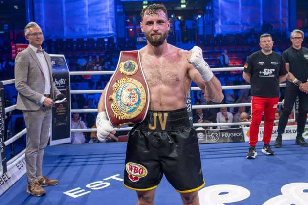 SES Boxing Gala Halle Saale Junior World Championship Halle Saale,Germany, 09 May 2026 In the picture Julien Vogel SES Magdeburg WBO Junior World Champion Halle Saale Sparkassen Eisdom Sachsen Anhalt Germany