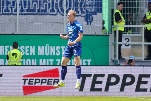 10 05 2026, xgrfx, Fußball 2 Bundesliga, Preußen Münster SV Darmstadt 98 v l Tor, Isac Lidberg zum 1 1 SV Darmstadt DFL DFB REGULATIONS PROHIBIT ANY USE OF PHOTOGRAPHS as IMAGE SEQUENCES and or QUASI VIDEO Münster
