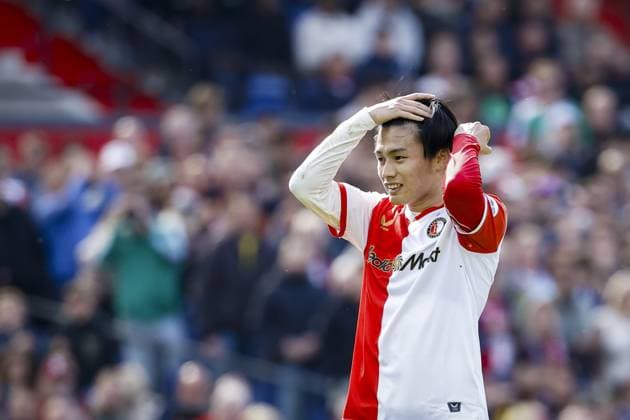 ROTTERDAM - Ayase Ueda of Feyenoord during the Dutch Eredivisie match between Feyenoord and AZ at Feyenoord stadium De Kuip on 10 May 2026 in Rotterdam, the Netherlands. BAS CZERWINSKI ANP Eredivisie 2025-2026 xVIxANPxSportx xxANPxIVx 557934803 originalFilename: 557934803