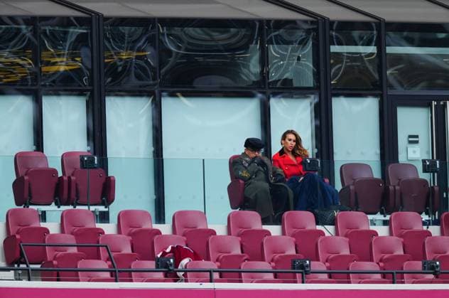David Sullivan and his wife Ampika Pickston sit alone during the half time break West Ham United v Arsenal, Premier League, Football, London Stadium, London , UK - 10 May 2026London London Stadium United Kingdom EDITORIAL USE ONLY No use with unauthorised audio, video, data, fixture lists, club league logos or live services. Online in-match use limited to 120 images, no video emulation. No use in betting, games or single club league player publications. Copyright: xJavierxGarcia Shutterstockx 16861795am