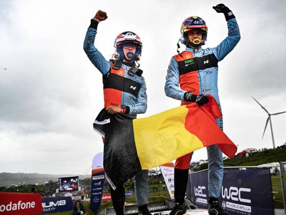May 10, 2026, Piombino, Piombino, Italy: The Driver Thierry Neuville And Co-Driver Martijn Wydaeghe Of The Team Hyundai Shell Mobis World Rally Team,Hyundai I20 N Rally1,Celebrating The Final Podium in Fafe ,During Fia World Rally Championship WRC, Motorsport Rallye, WM Vodafone Rally De Portugal 2026 10 May Matosinhos, Portugal Piombino Italy - ZUMAb336 20260510_zsp_b336_019 Copyright: xLucaxBarsalix