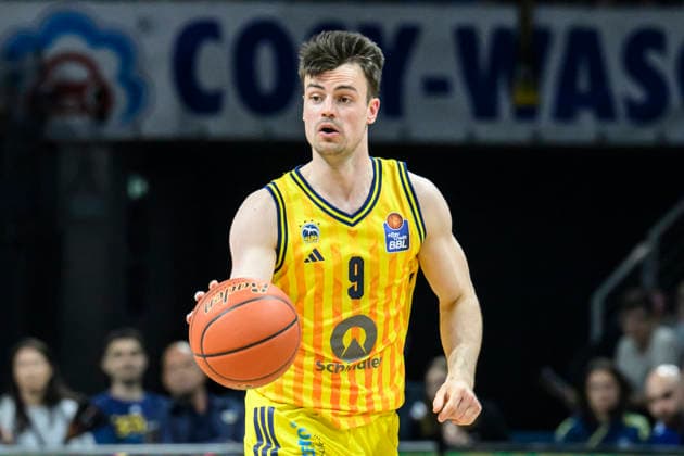 v l Jonas Mattisseck Alba 09 , GER, Berlin, Basketball, Alba Berlin vs Science City Jena, in the Max Schmeling Halle , BBL, 10 5 2026 Copyright: HMBxMedia UwexKoch