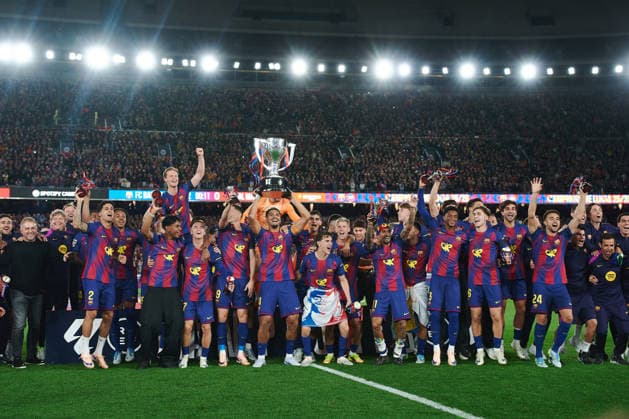 Soccer La Liga 35 Matchday FC Barcelona Real Madrid on 10 05 2026 at Spotify Camp Nou in Barcelona FC Barcelona with Hans Dieter Hansi Flick Head Coach Barcelona are Spanish champions for the 29th time xPGSx