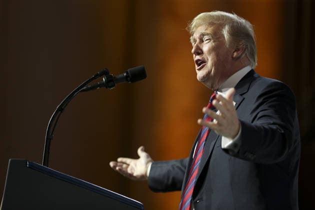 May 22, 2018 - Washington, District of Columbia, U.S. - United States President Donald J. Trump delivers remarks during the Susan B. Anthony List 11th Annual Campaign for Life Gala at the National Building Museum. Copyright: xOliverxContrerasx