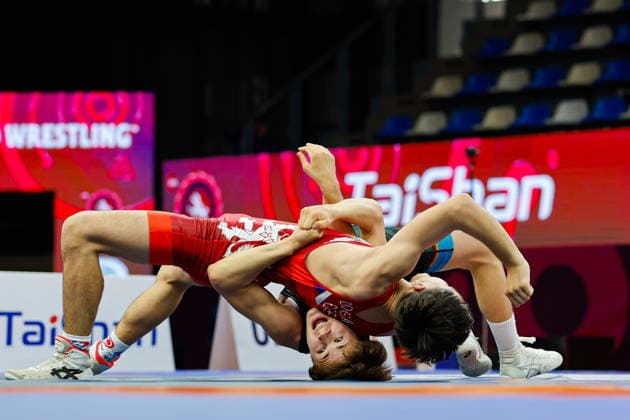 U17 Wrestling European Championships 55kg GR Samuel Puscas GER df Josef Dolezal CZE Copyright: xKostadinxAndonov xUnitedxWorldxWrestlingx Kostadin Andonov United World Wrestling