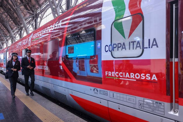 The Italian Cup s journey from Milan to Rome during the Frecciarossa Italian Cup 2025 2026 final soccer match between Lazio and Inter Milan at the Stadio Olimpico in Rome, Italy - May 12, 2026 - Soccer  Copyright: xPhotoxbyxStefanoxNicoli LaPressex